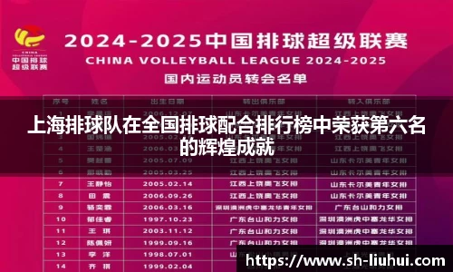 上海排球队在全国排球配合排行榜中荣获第六名的辉煌成就